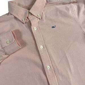 Vineyard Vines Whale Shirt Oxford Button Down Boys M (12-14) Peach Preppy